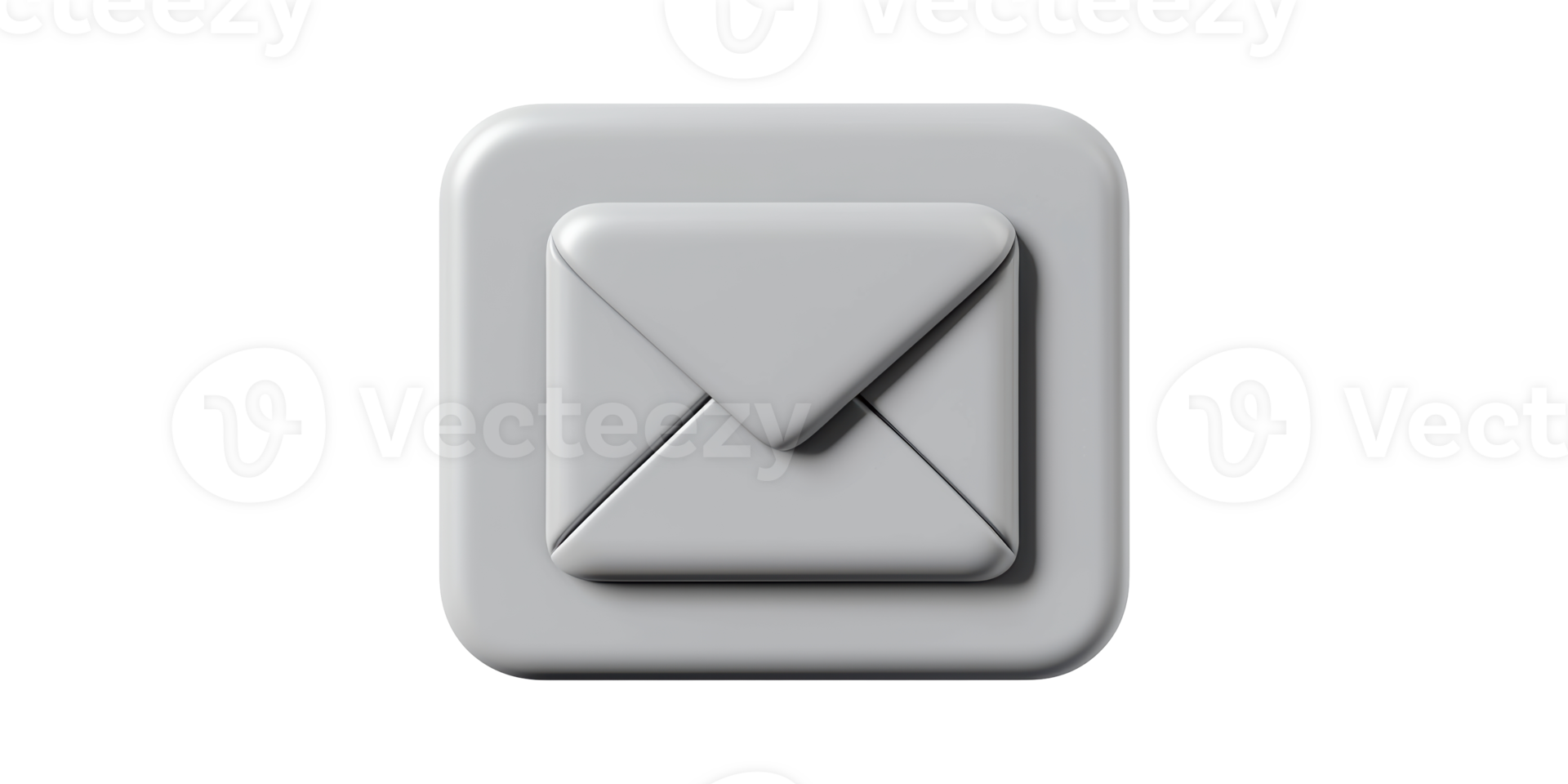 Gray 3d envelope icon isolated on transparent background png