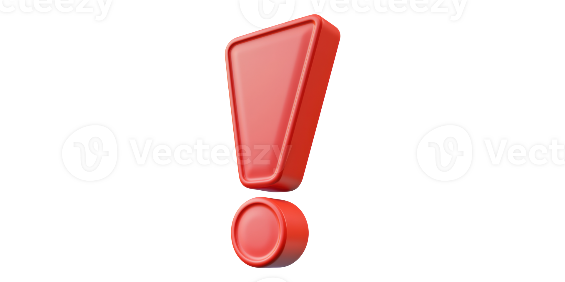 Red exclamation mark sign isolated on transparent background png
