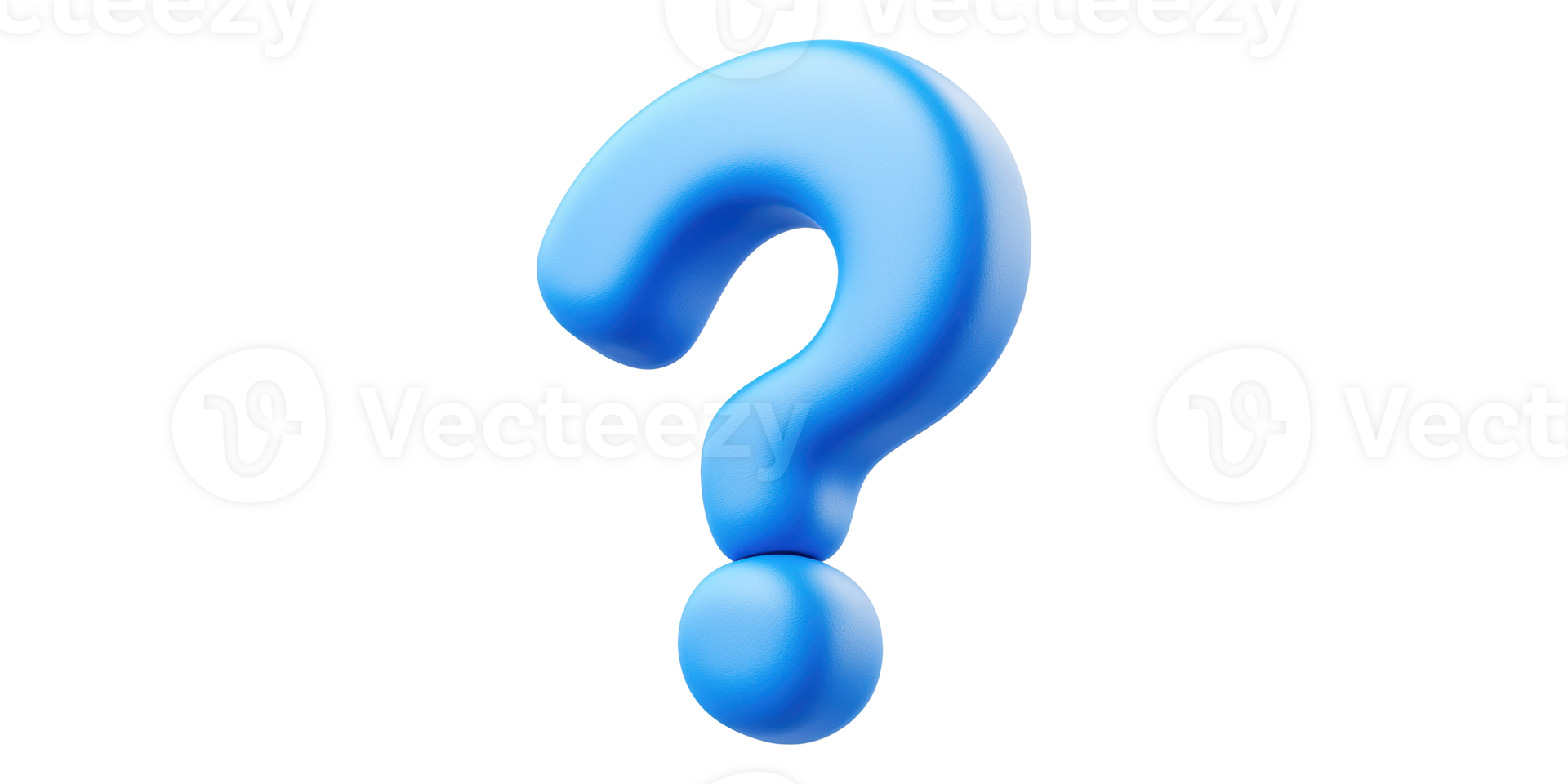 Blue 3d question mark isolated on transparent background png
