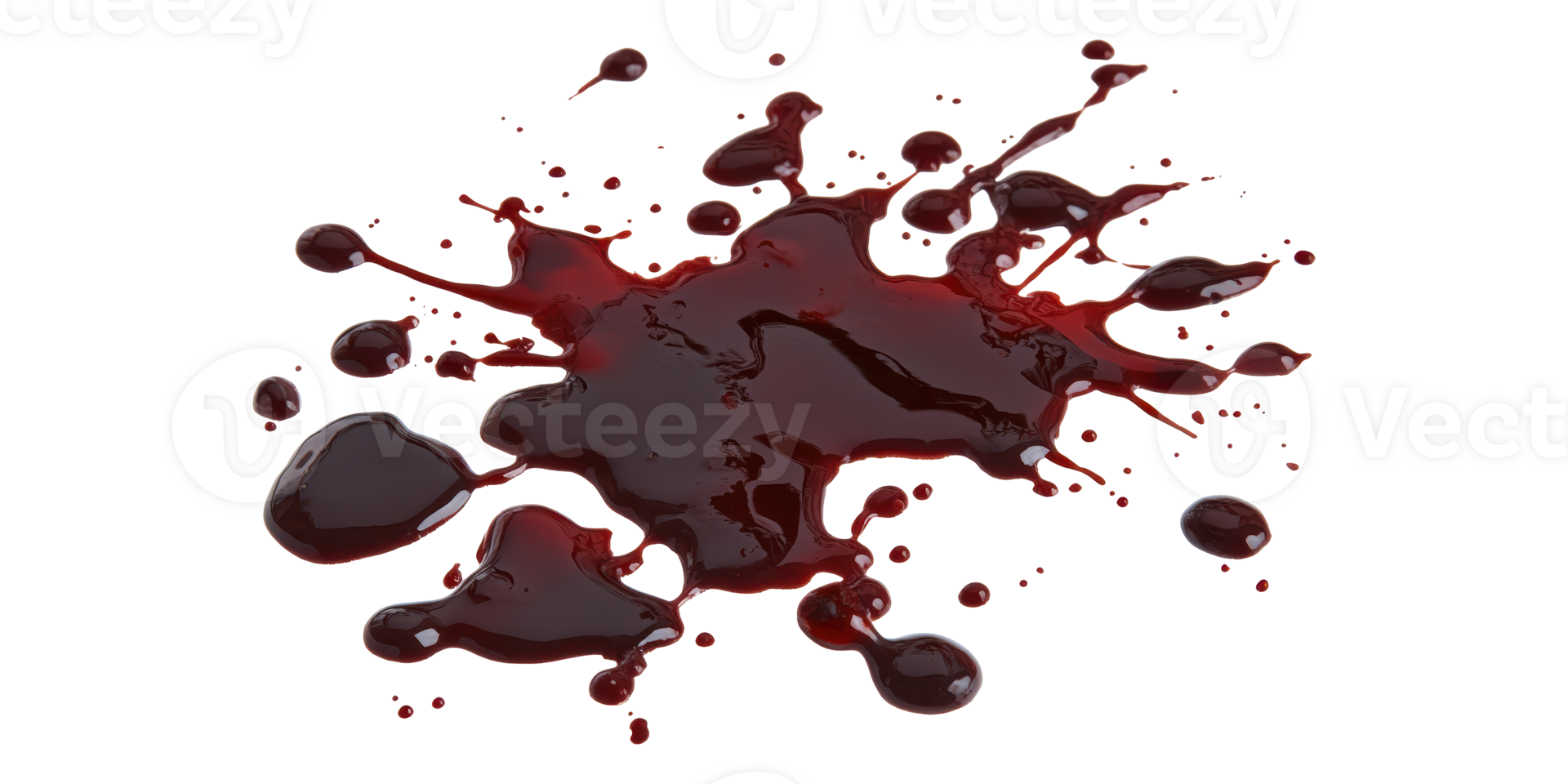 Dark red liquid splash with drips isolated on transparent background png