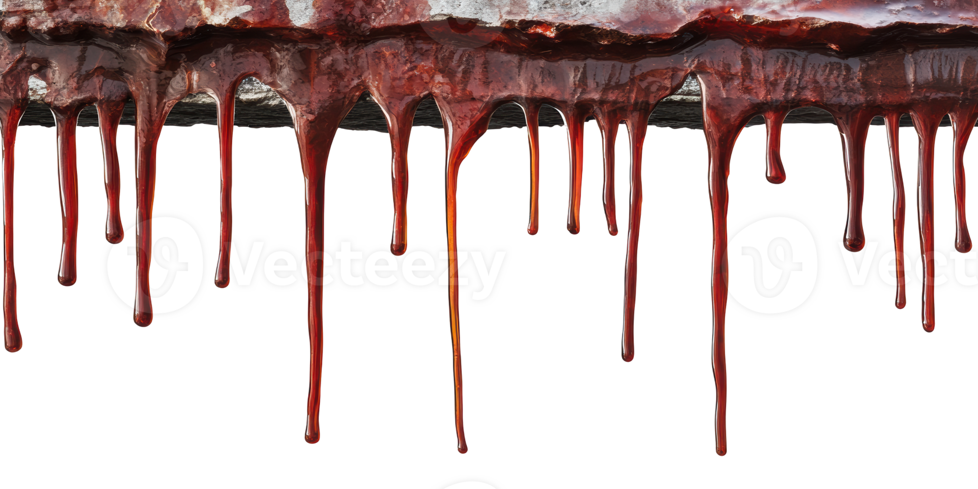 Dripping red liquid isolated on transparent background png