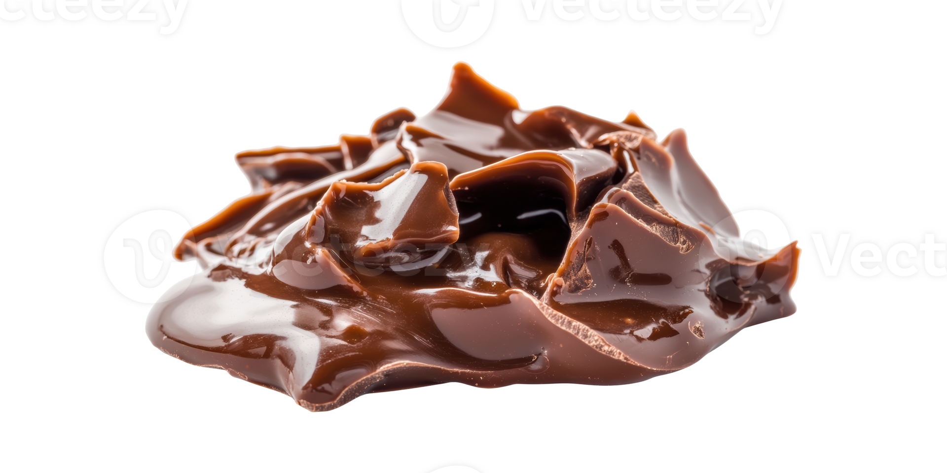 Melted chocolate pile isolated on transparent background png