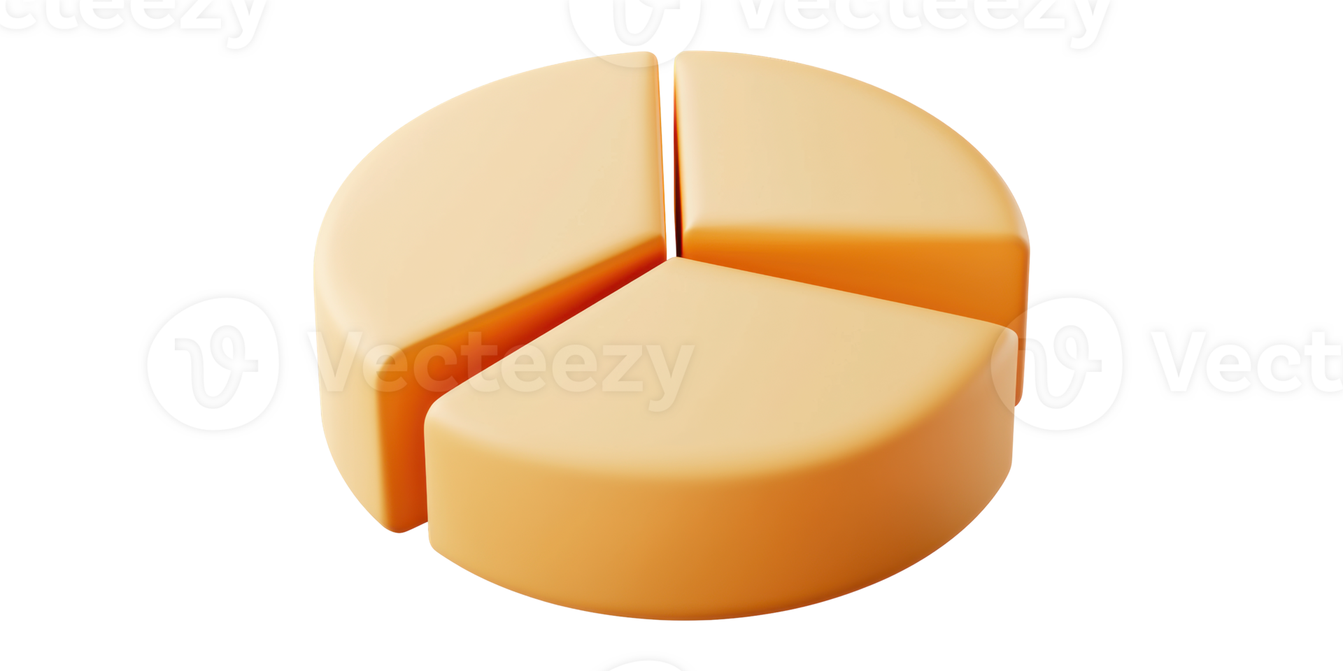 Three Segment Chart Diagram Isolated on Transparent Background png