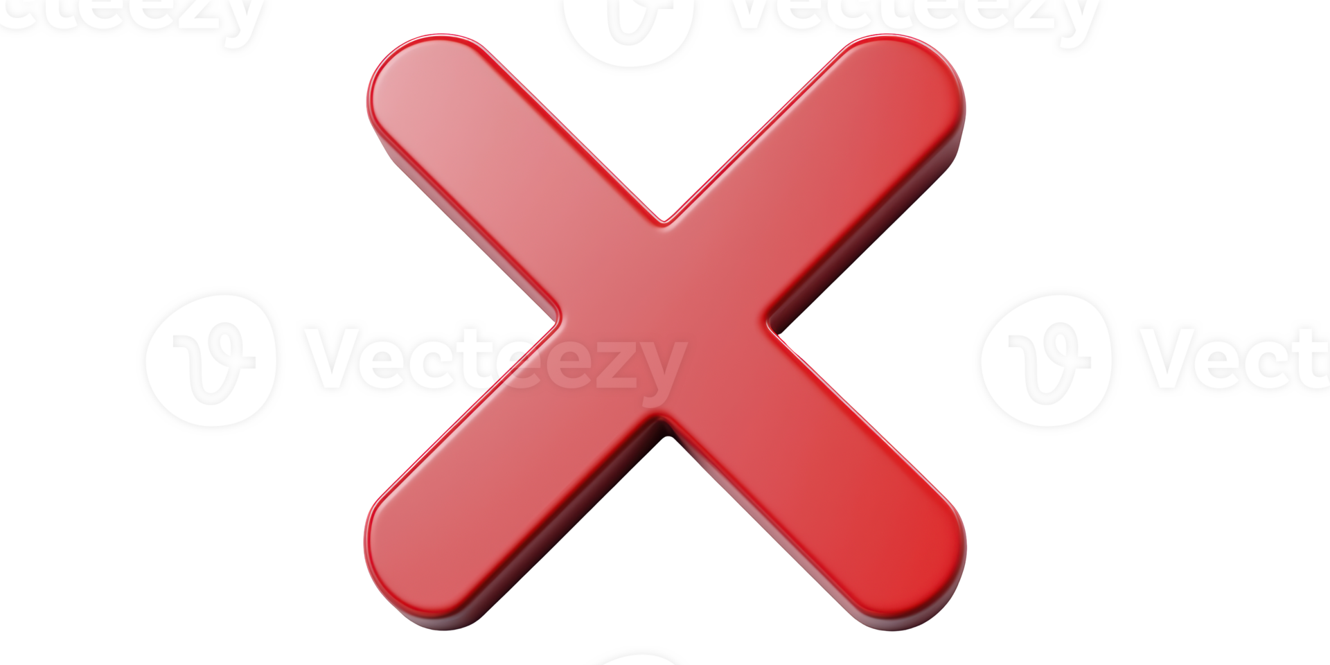 Red cross mark symbol isolated on transparent background png