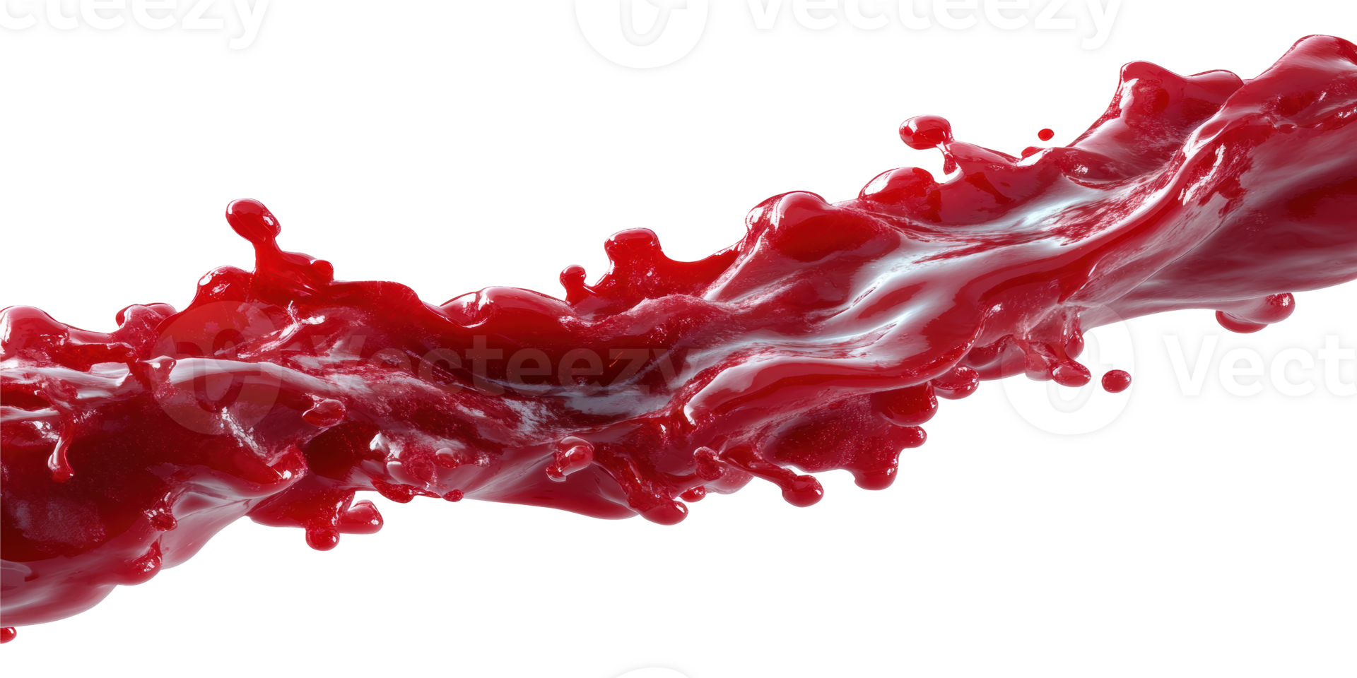 Red liquid splash isolated on transparent background png