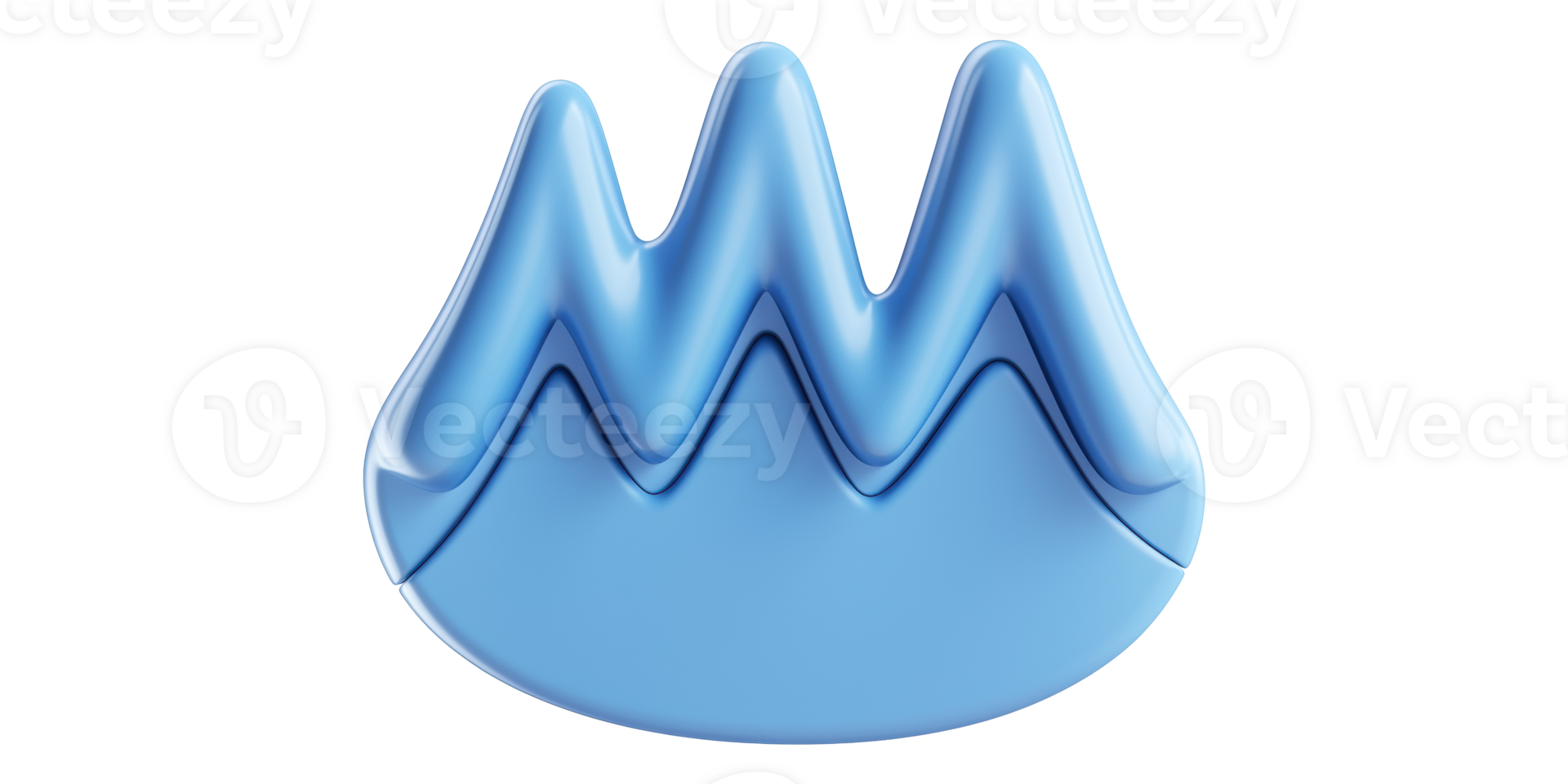 Blue zigzag wave shape isolated on transparent background png