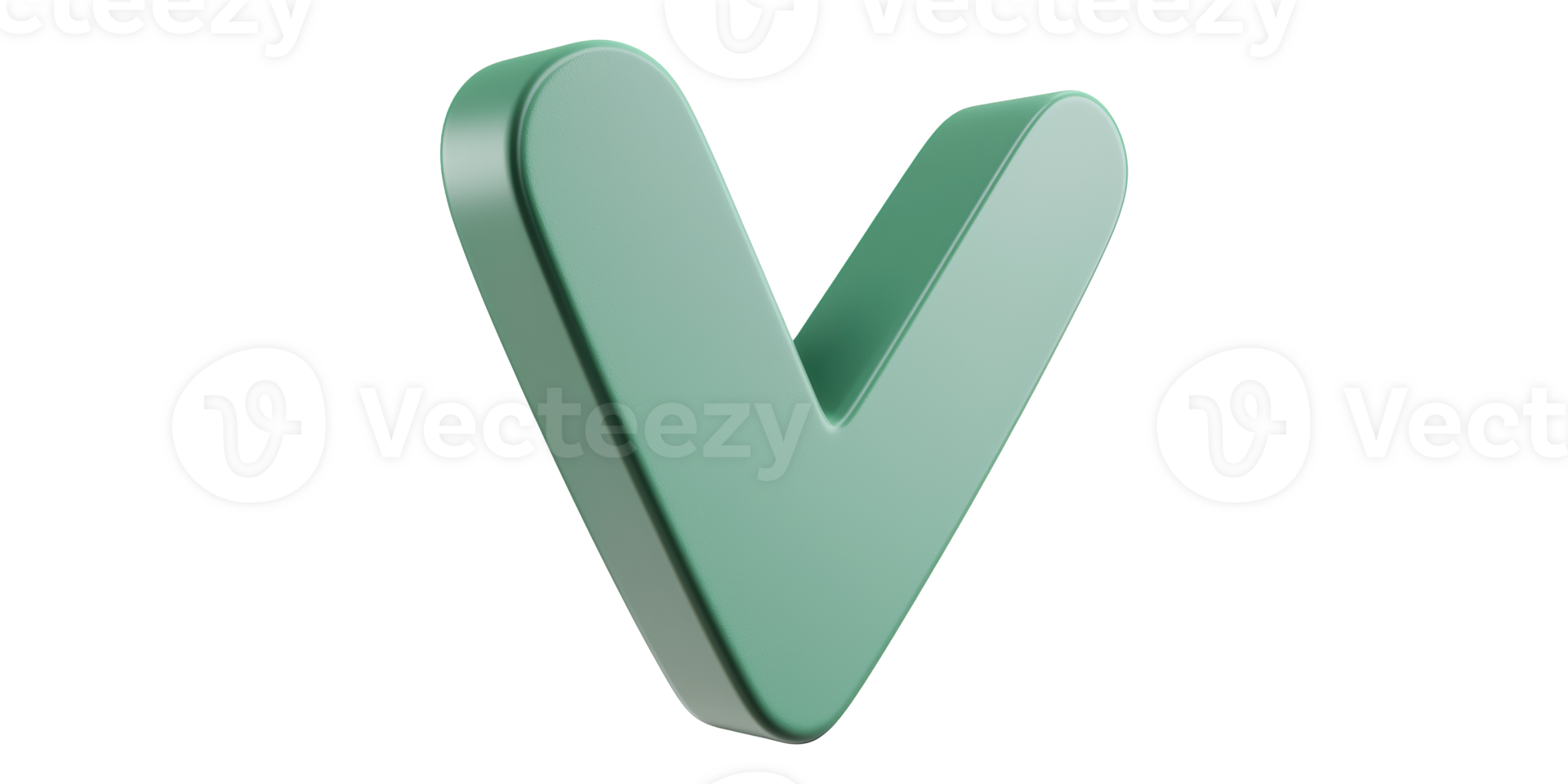 Green 3d checkmark isolated on transparent background png