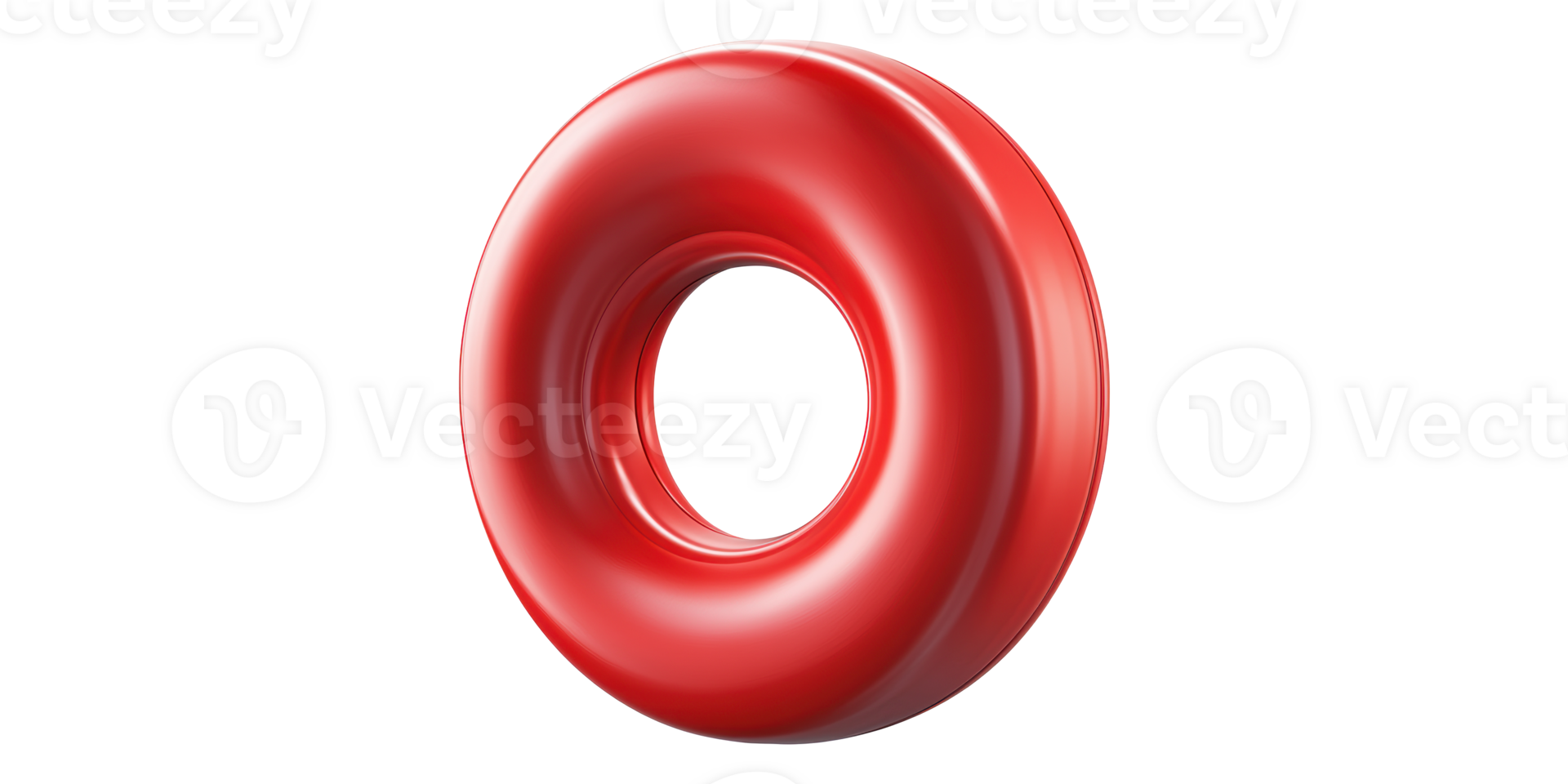 Glossy red lifebuoy ring isolated on transparent background png