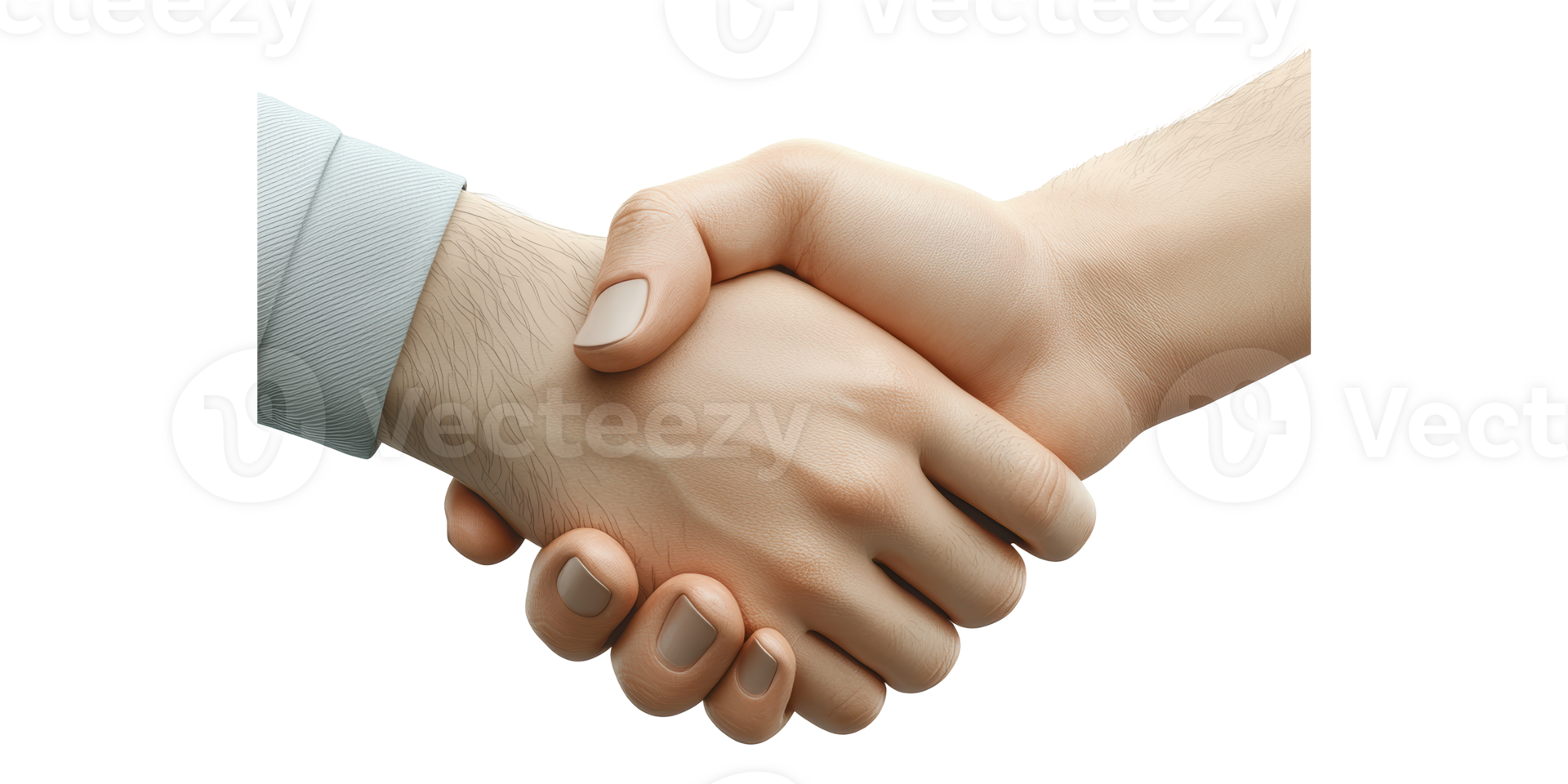 Handshake of two people isolated on transparent background png