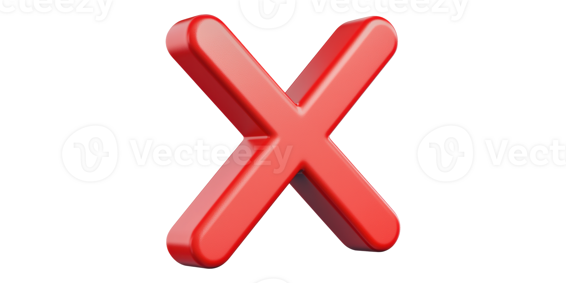 Red 3d cross symbol isolated on transparent background png