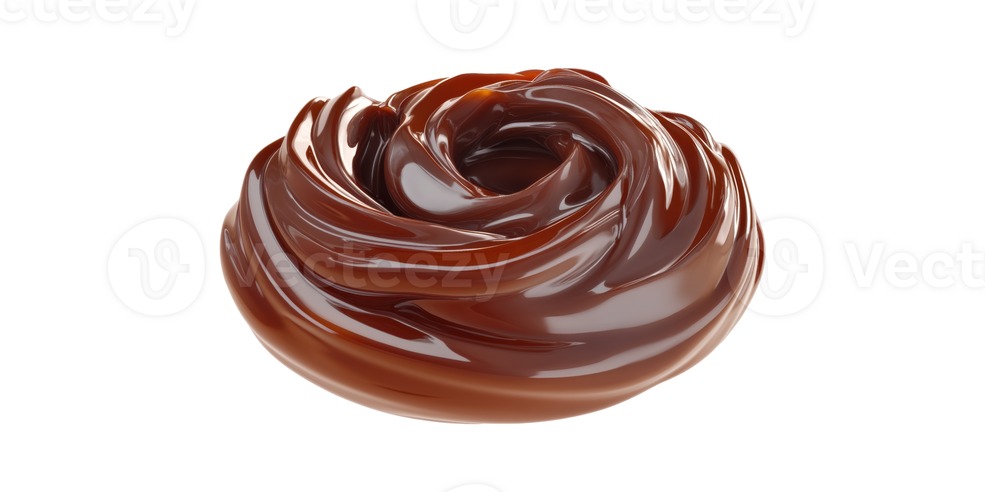 Smooth chocolate swirl isolated on transparent background png