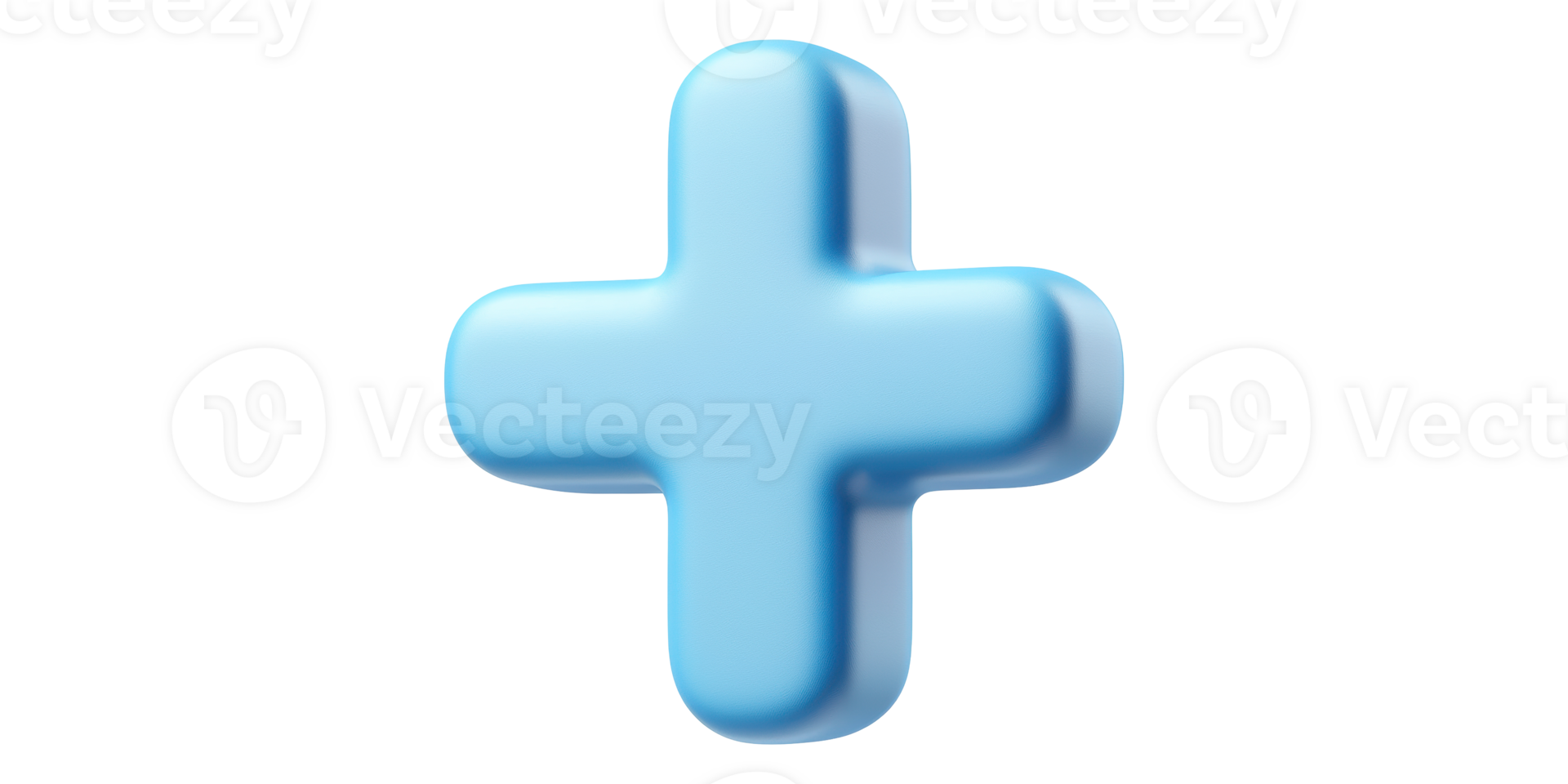 Blue 3d plus sign isolated on transparent background png