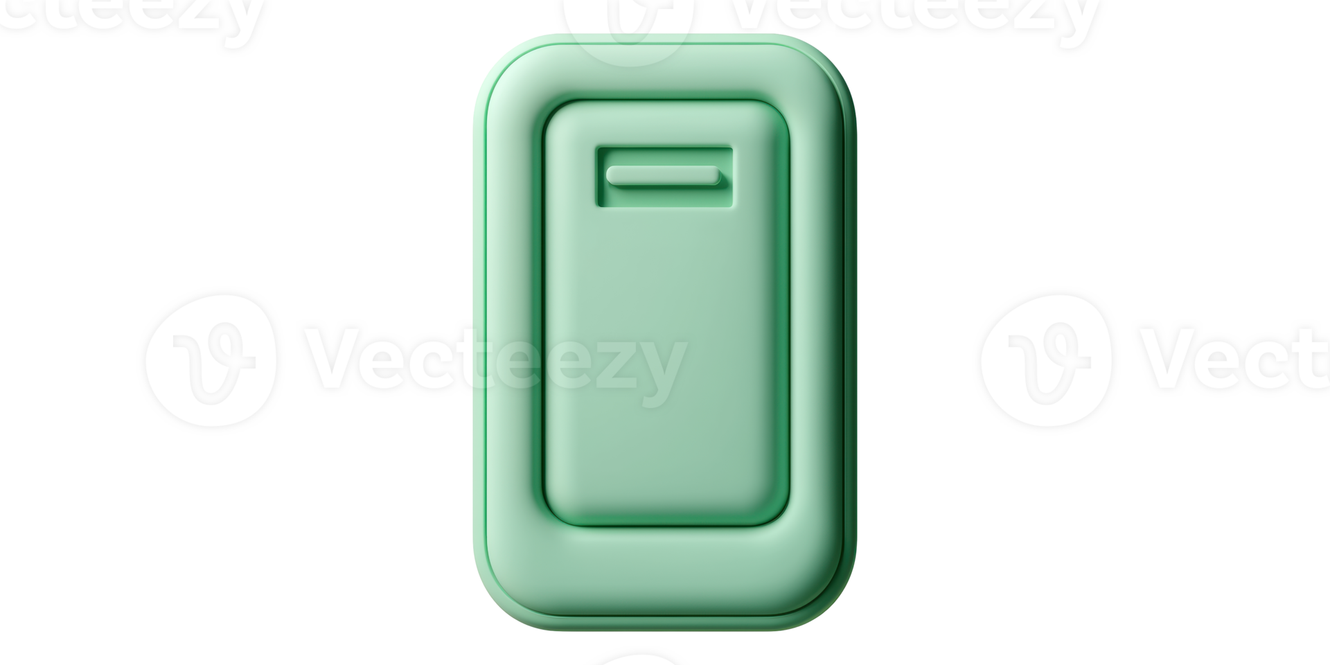 Mint green trash bin lid isolated on transparent background png