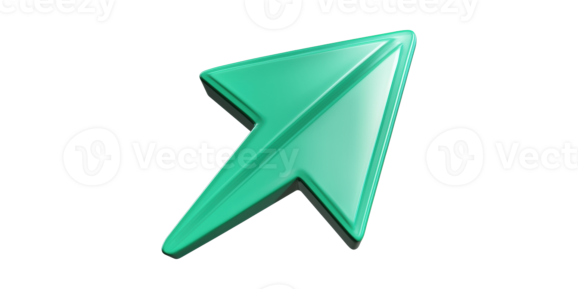 Green 3d arrow pointing upward isolated on transparent background png