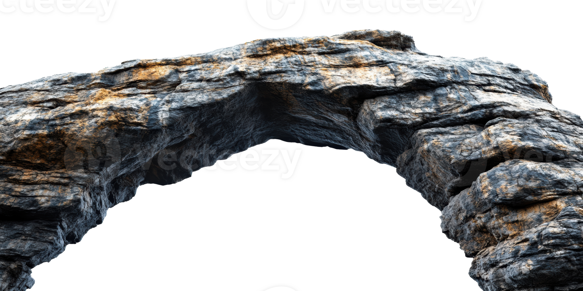 Natural stone arch formation isolated on transparent background png