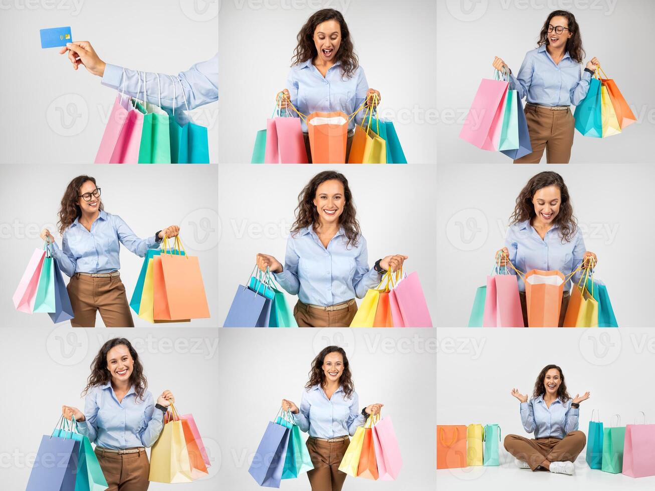 Joyful individuals express excitement while shopping during Black Friday sales, showcasing their colorful bags filled with great discounts and offers. Each participant enjoys the thrill of saving. photo
