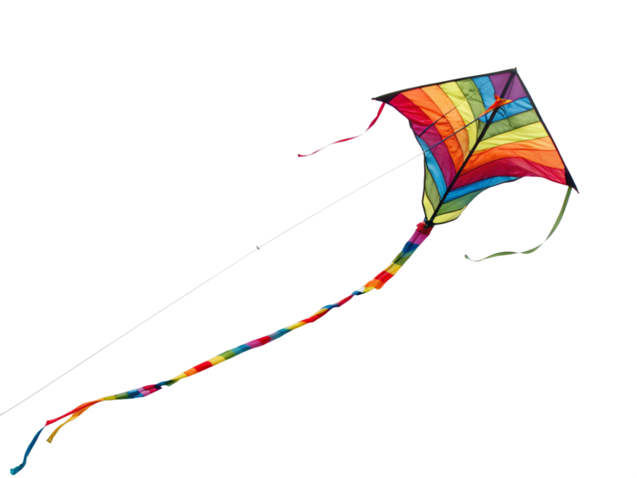Rainbow Kite Soaring Upward, Growth Chart, Data Visualization png