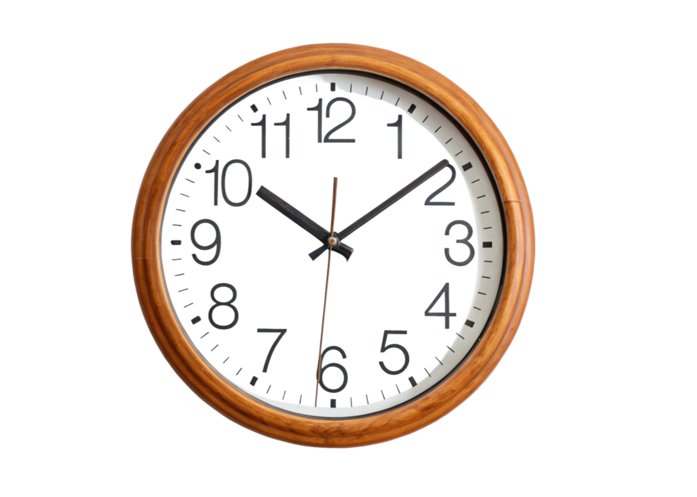 Abstract Glitched Wall Clock Design, Wooden Frame, Time Distortion png