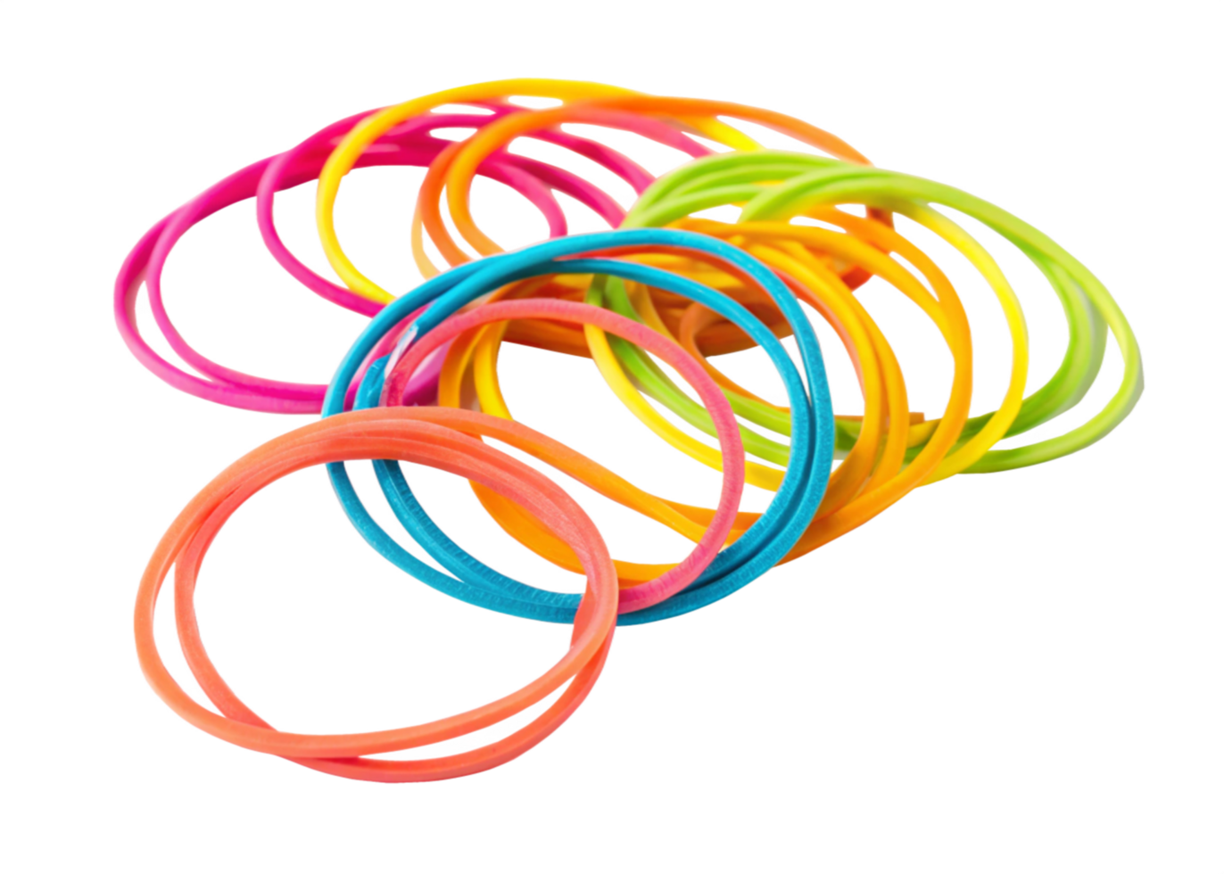 Colorful Rubber Bands, Rainbow Rings, Elastic Bands, Stationery Supplies png