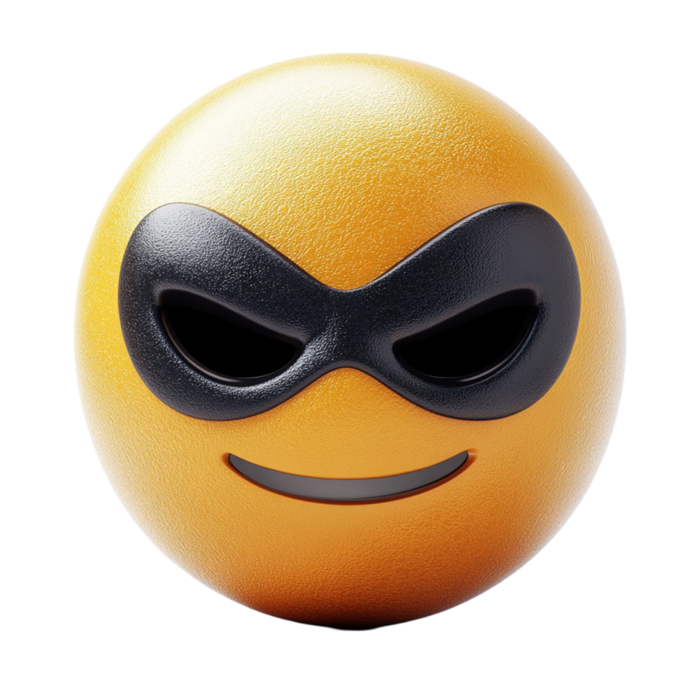 Mysterious Emoji with Black Eye Mask png