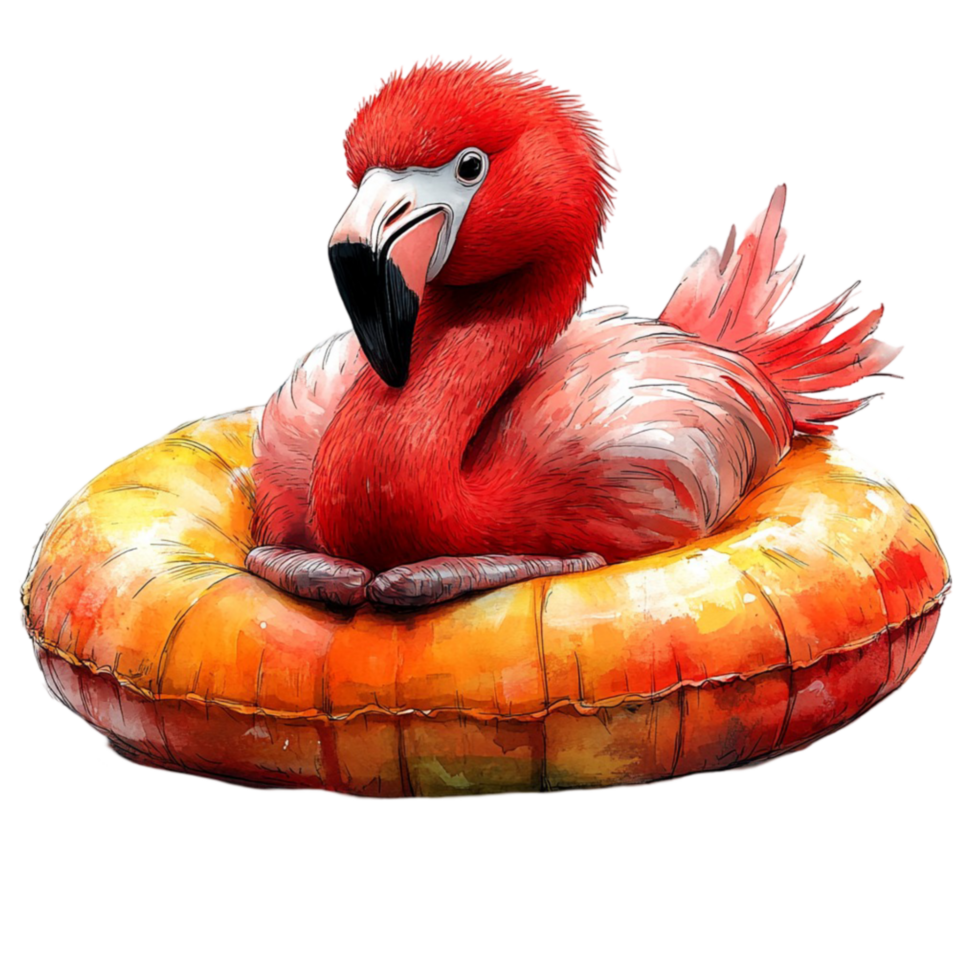 Flamingo on Orange Float png