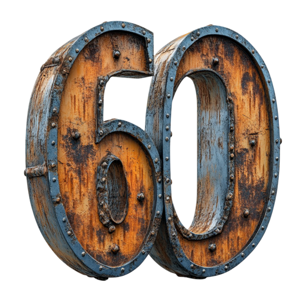 Rusty Metal Number 60 Artwork png