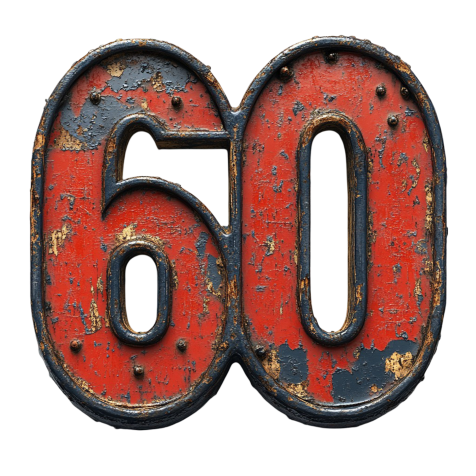 Industrial-Style Number 60 png
