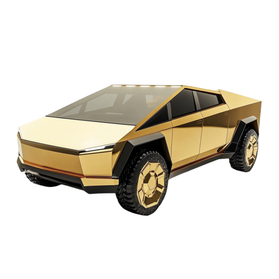 Golden Futuristic Car Concept Design png