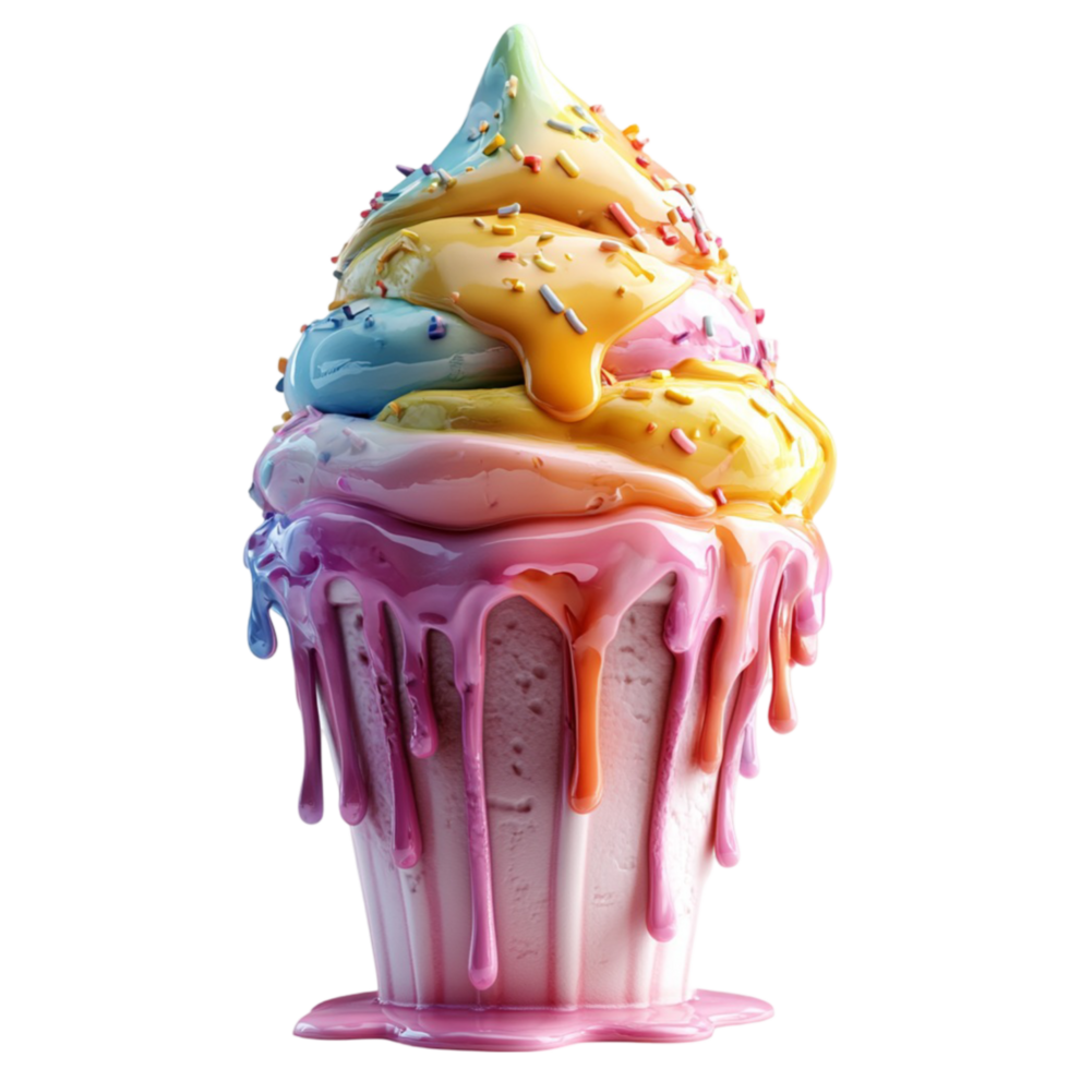 Rainbow Drip Cupcake png