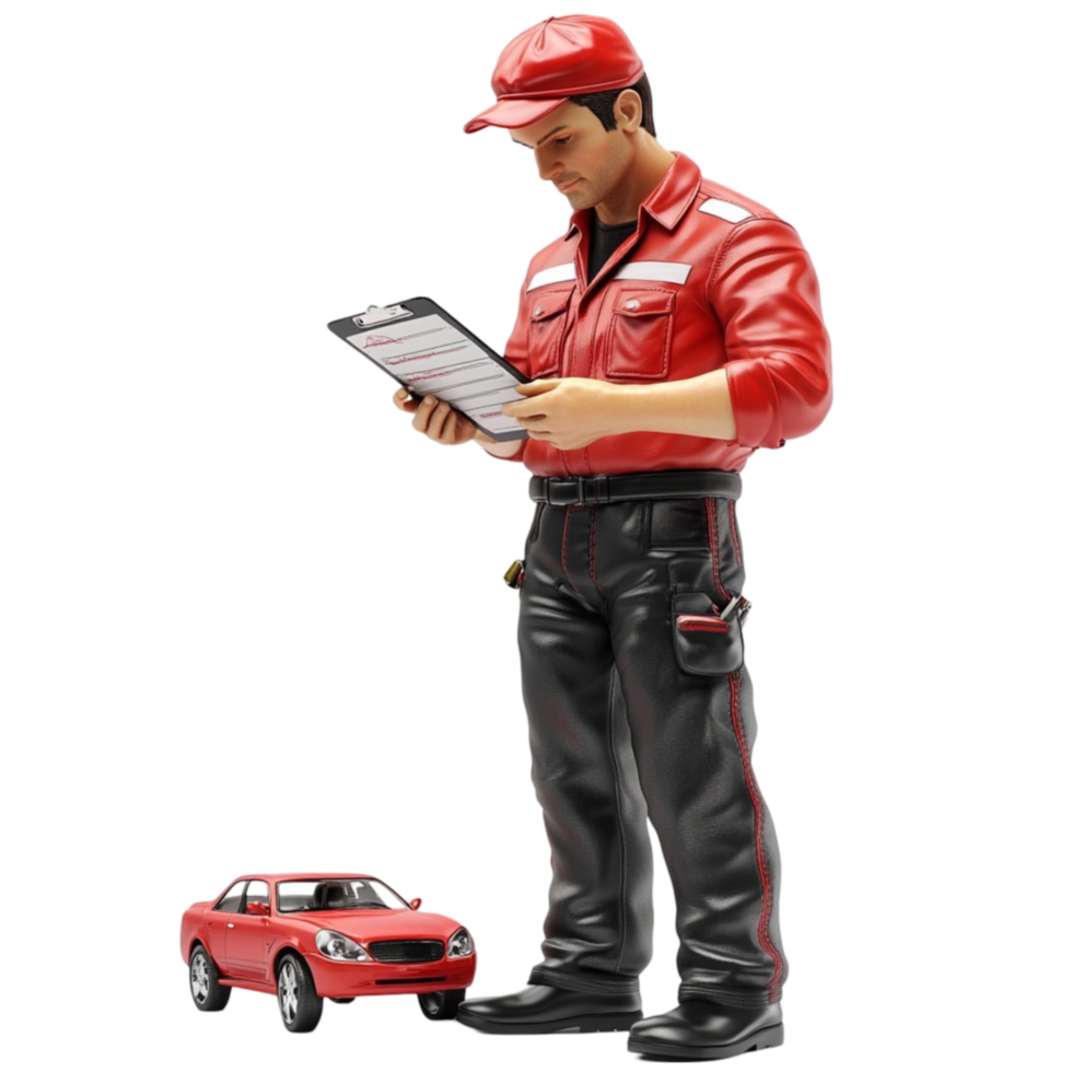 Delivery Worker with Package and Clipboard png