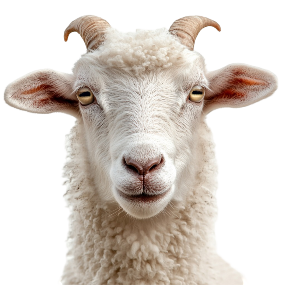 Sheep Close-Up with Woolly Fur png