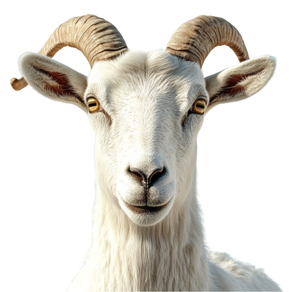 Ram Goat with Majestic Curved Horns png