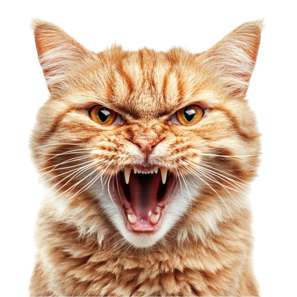 Angry Cat Hissing Close-Up png