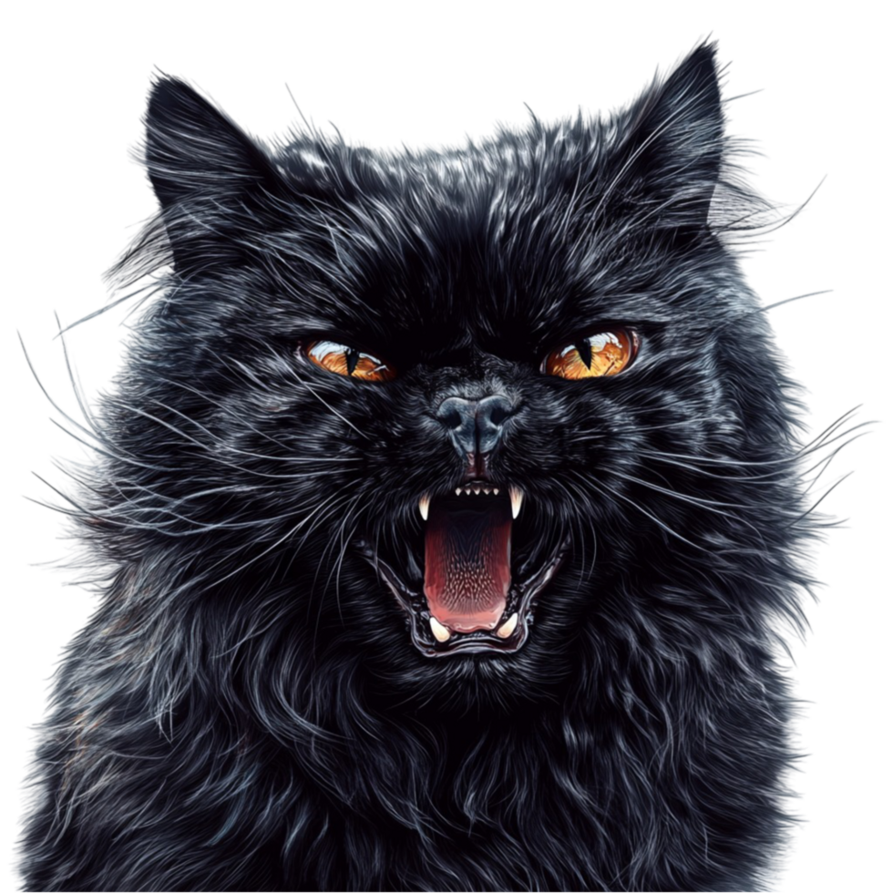 Fierce Black Wolf Growling png