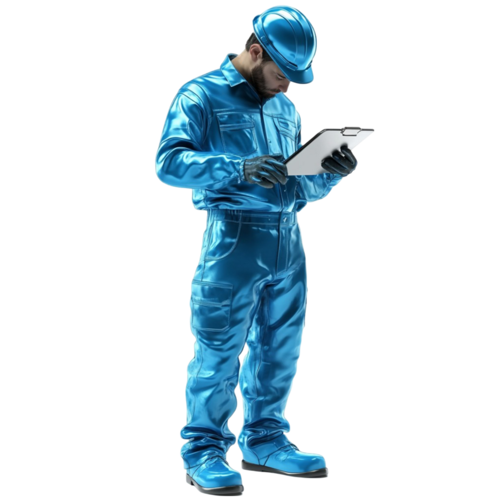 Scientist in Blue Protective Suit png