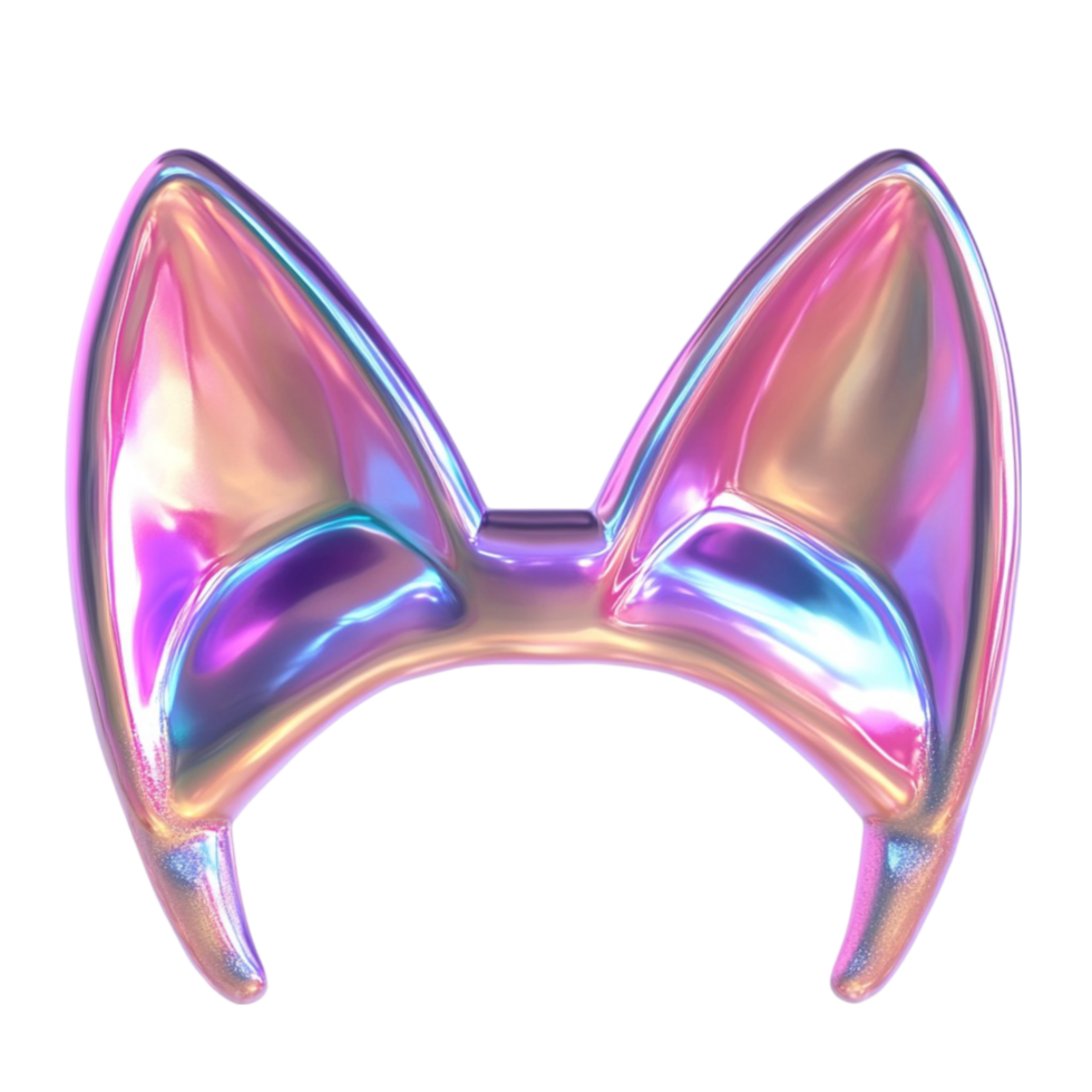 Holographic Cat Ear Headband Accessory png