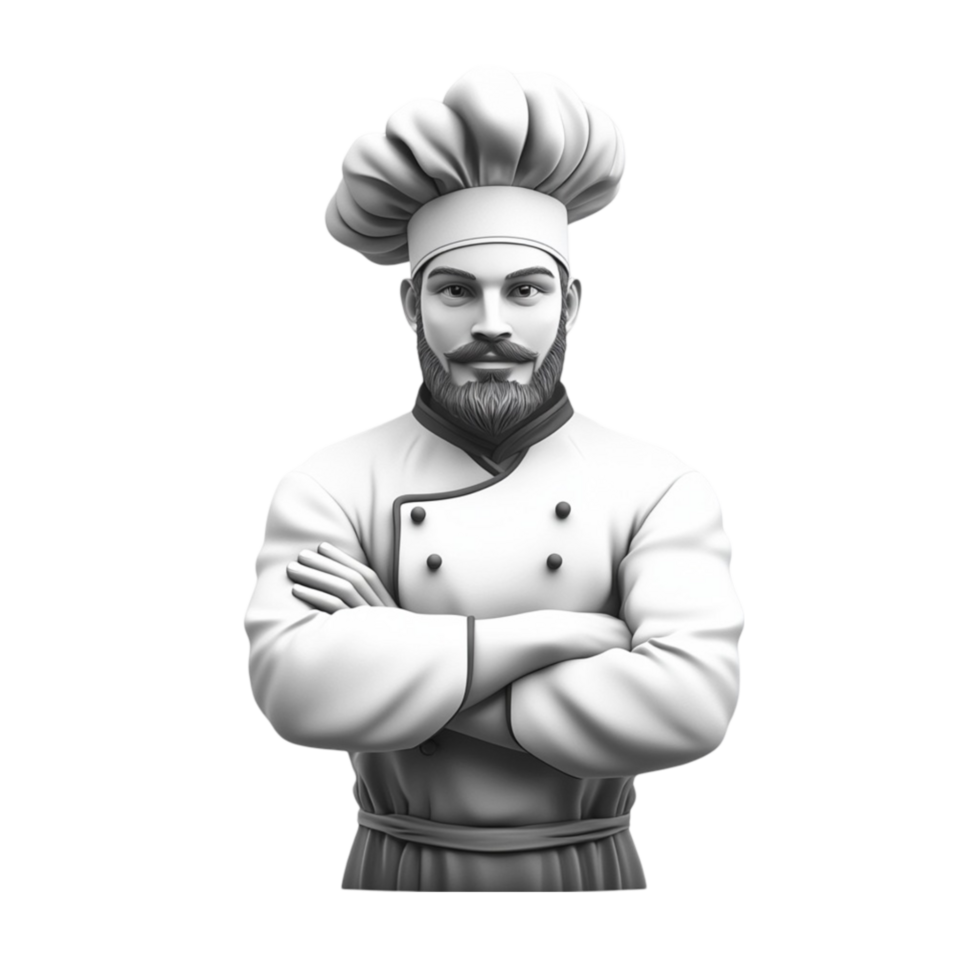 Monochrome Chef Portrait png