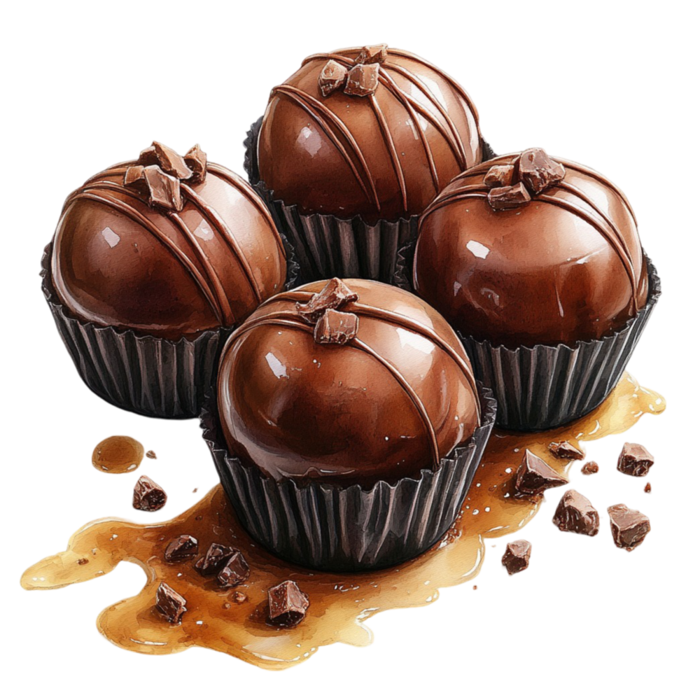 Caramel Filled Chocolate Truffles png