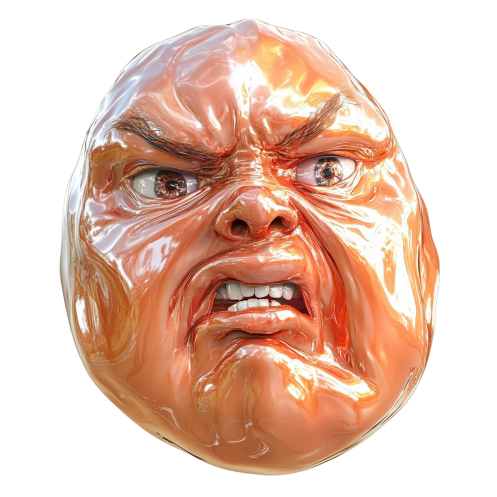 Abstract Angry Face with Glossy Texture png