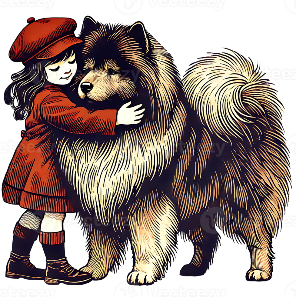 Keeshond dog design png