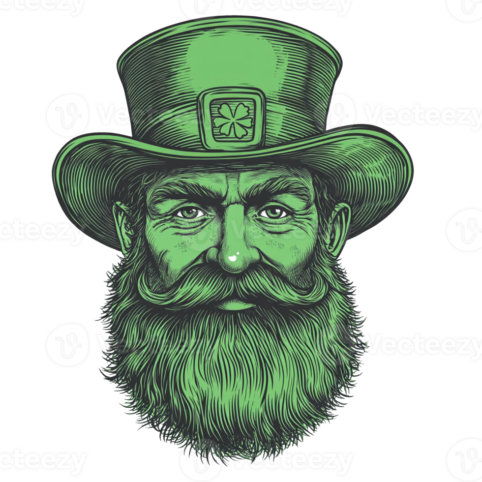 leprechaun with clover symbol of luck isolated png