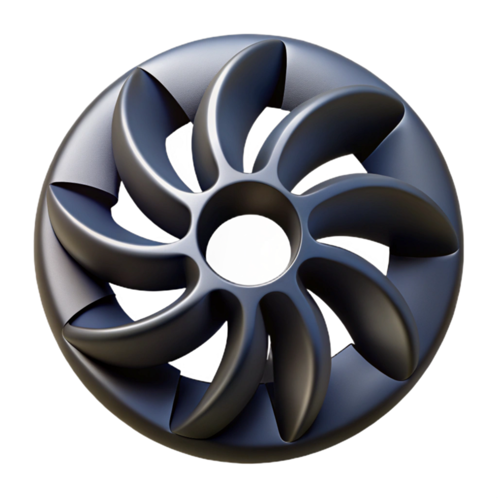 Abstract Circular Turbine Design 3D Render of a Geometric Fan png
