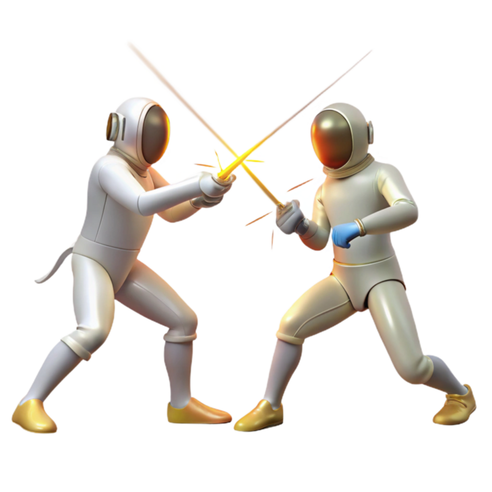 Astronauts Fencing A Futuristic Foil Duel png
