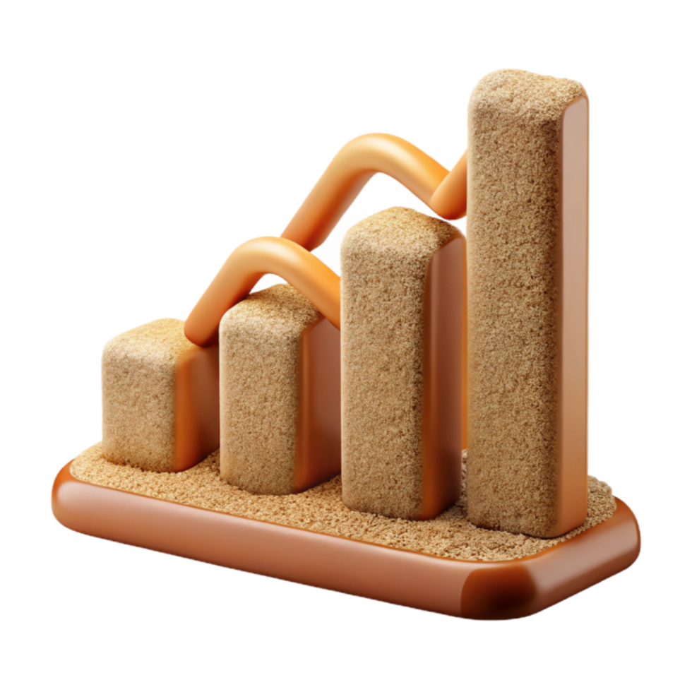 Sand Bar Chart Declining Trend Visualized png