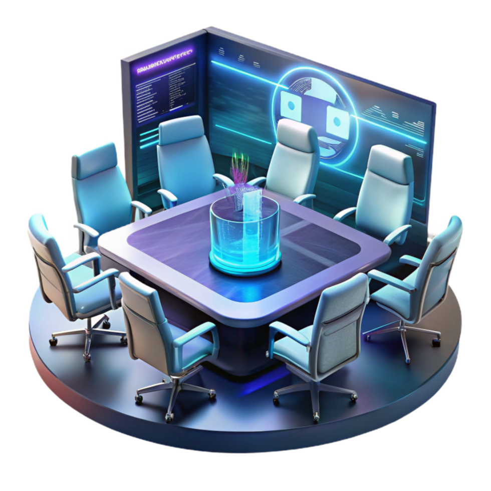 Futuristic Conference Room Virtual Collaboration Space png
