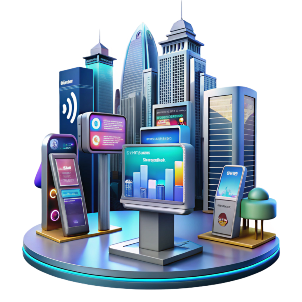 Interactive Cityscape Digital Signage and Kiosk Displays png