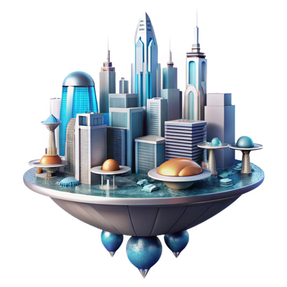 Futuristic Floating City Architectural Wonders of a Modern Metropolis png