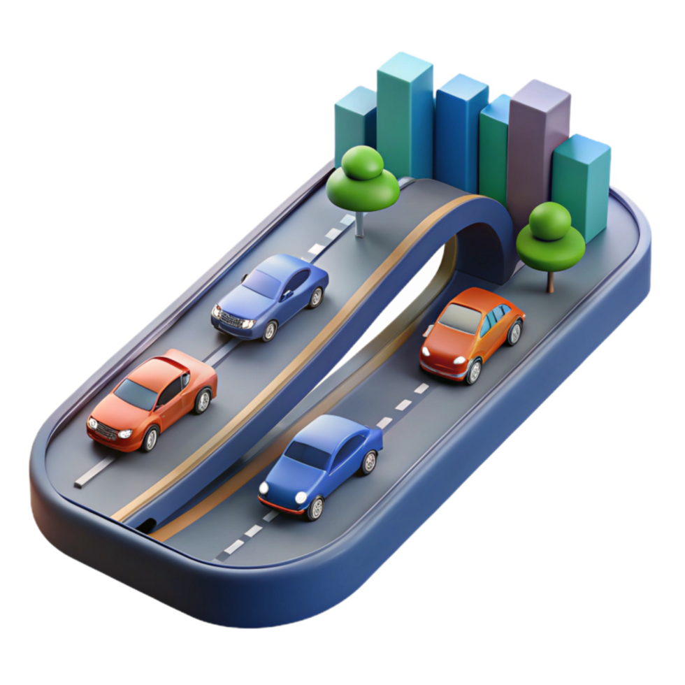 Urban Traffic Flow City Growth Visualization png