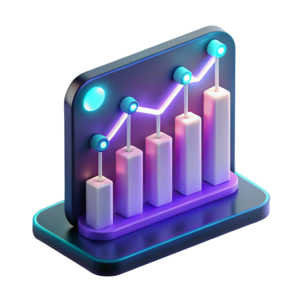 Data Visualization 3D Growth Chart, Business Analytics, Progress Report, Statistical Graph, Financial Metrics, Market Trends, Data Analysis, Performance Indicators, Upward Trend, Investment Growth png