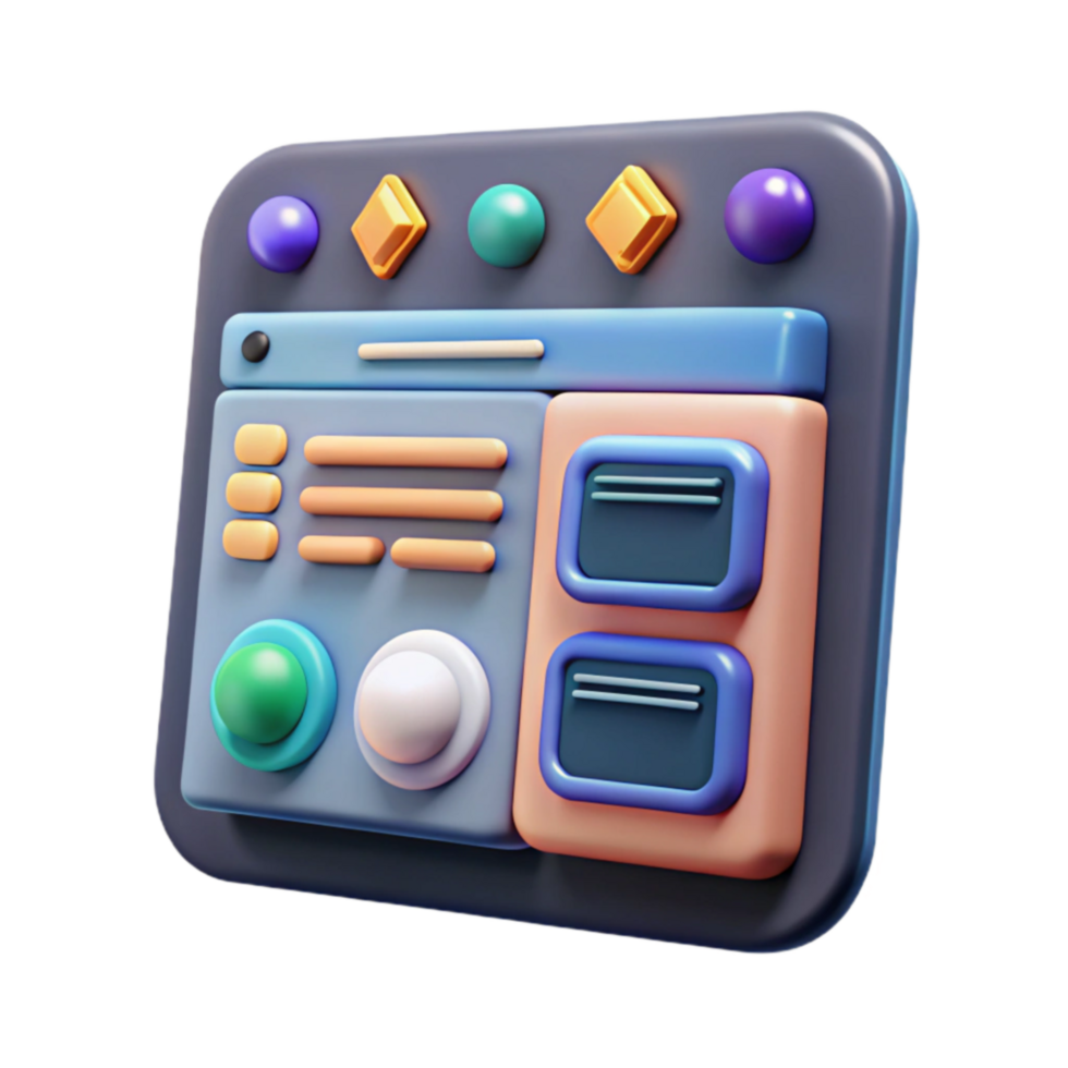3D Interface Design Colorful App UI Kit png